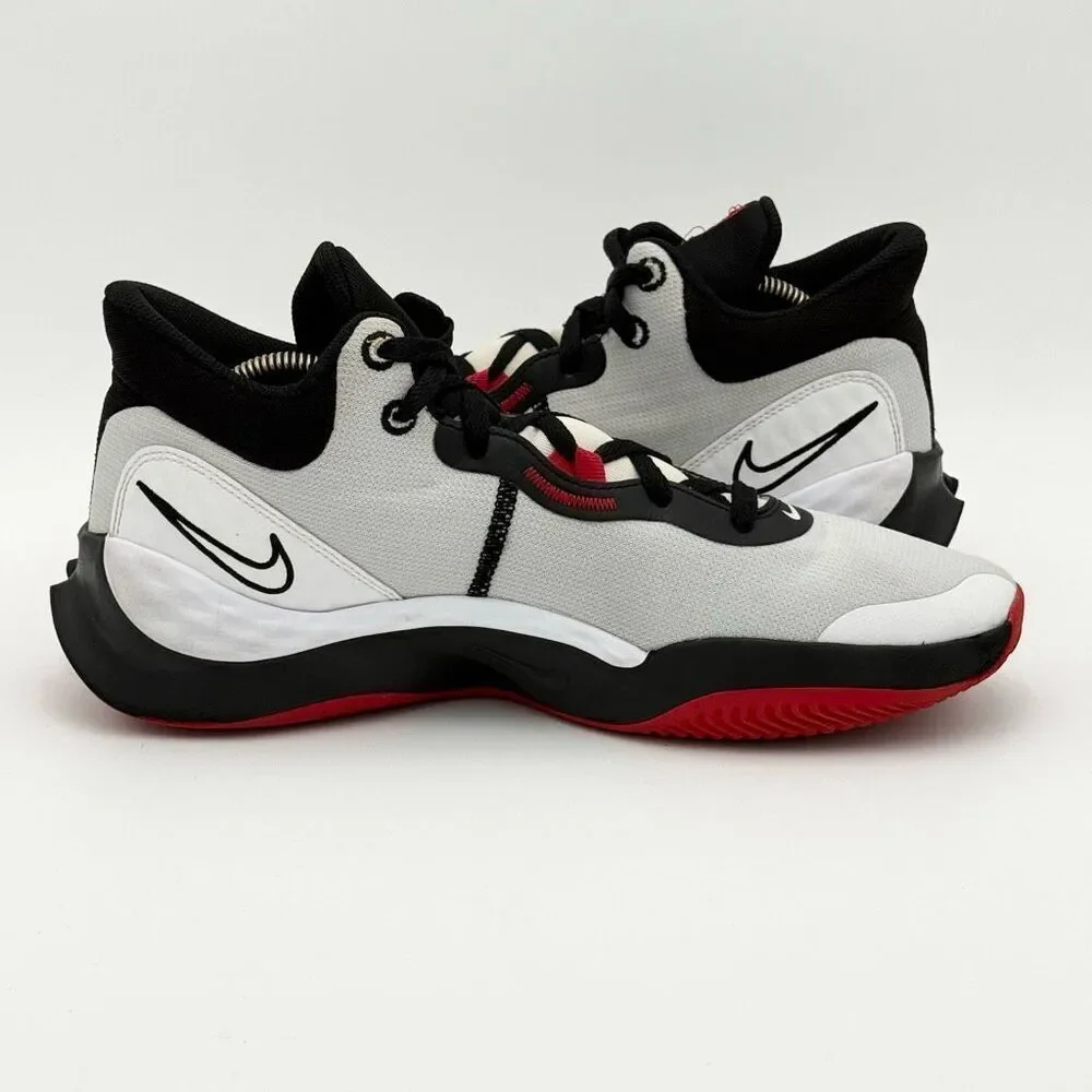 Nike Men’s Renew Elevate 3 Basketball Sneakers in Black White Red Colorway - US